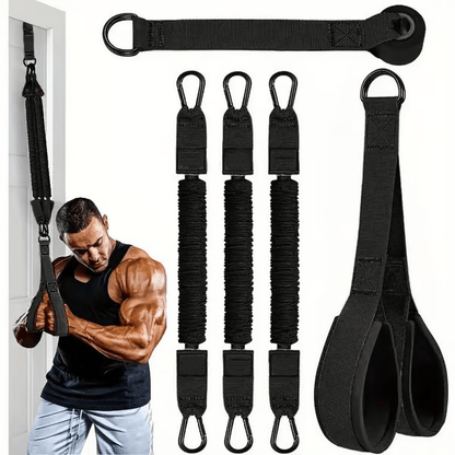 💪 225LBS Heavy Duty Cable Resistance Band Home Gym Training Set