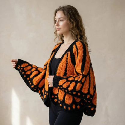 🔥 HOT SALE 49% OFF🔥Monarch Butterfly Cardigan – Handcrafted Statement Piece 🦋