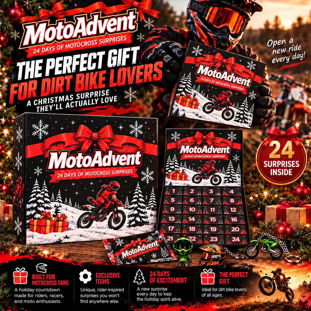 (🎁Last Day 49% OFF)🏍️Motocross Advent Calendar | 24 Days of Rider Themed Gifts