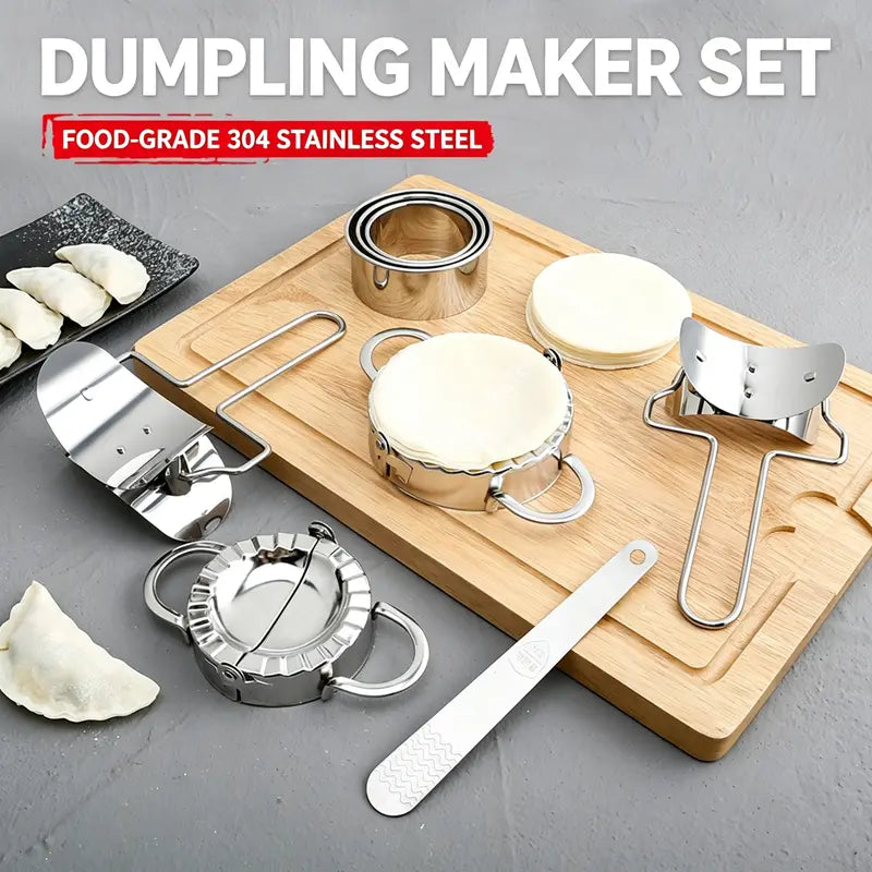 🥟 Stainless Steel Dumpling Maker & Dough Press – Easy Dumpling, Ravioli & Empanada Mold ✨