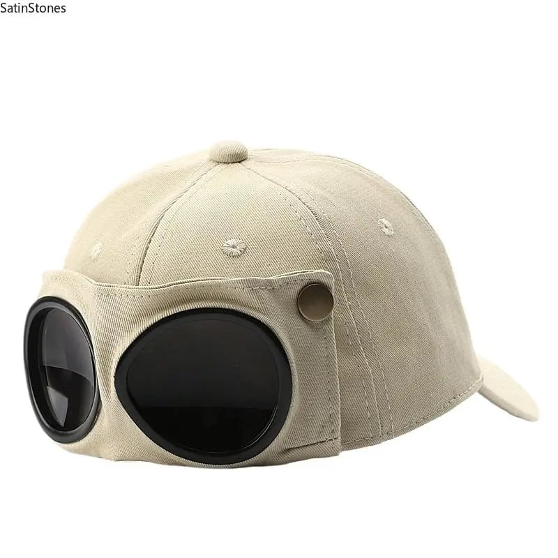 Men's Korean-Style Pilot Baseball Cap - Personalized Glasses-Ready Vintage Washed Cotton Hat for Street Fashion & Daily Outfit