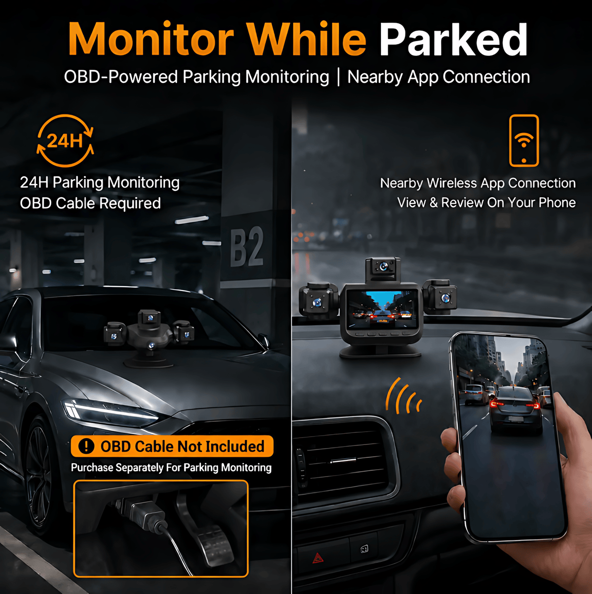 5-Camera 1080P Dash Cam | 360° Full Coverage Recording