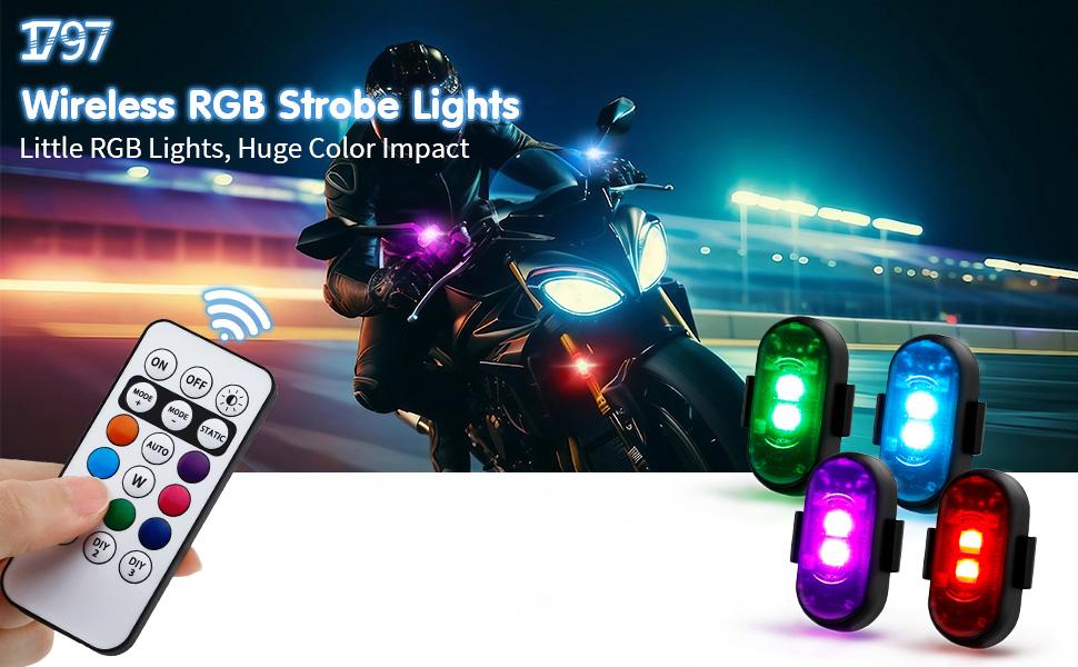 🚨 RGB LED Strobe Warning Light with Wireless Remote