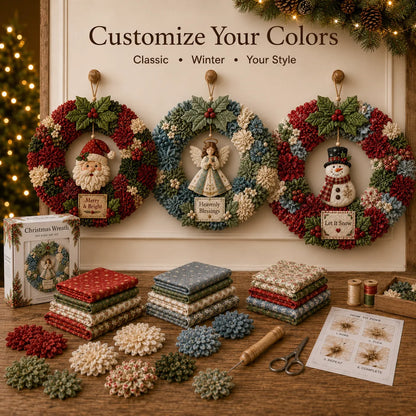 ✨ Make A Christmas Wreath You'll Be Proud To Display 🎄❤️ 3D Fabric Poke DIY Kit With Tutorial & Guide Included