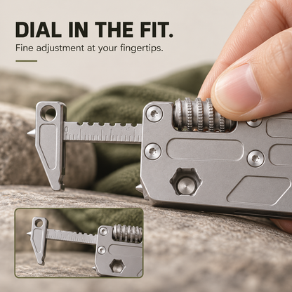 Adjustable measuring feature on the titanium multi-tool
