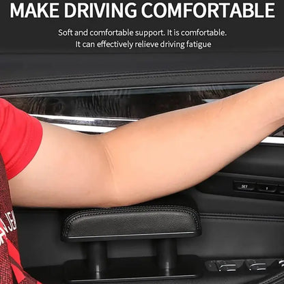 🚗 Adjustable Car Armrest Pad – Leather Elbow Support Cushion