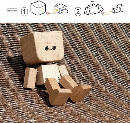 Shaking Feet Wooden Doll with 12PCS Magnetic Expressions