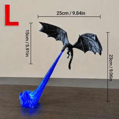 🐉 Fire-Breathing Dragon Figurine Lamp | Gothic Dark Fantasy Desk Decor 🔥