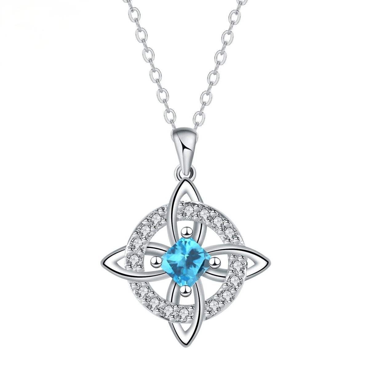 🔮 Personalized Witch’s Knot Birthstone Necklace – Sacred Protection & Luck Talisman ✨