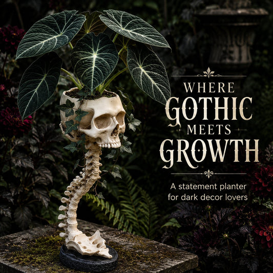 💥 LAST DAY 49% OFF - 💀🌿 Sculptured Skull Flowerpot