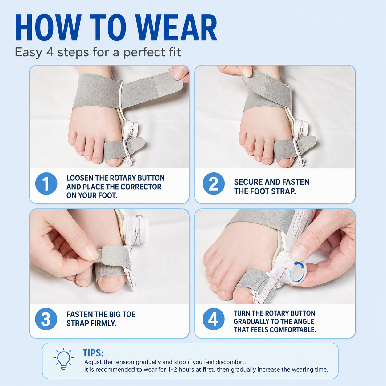 Adjustable Bunion Corrector with Rotary Knob(2pcs)