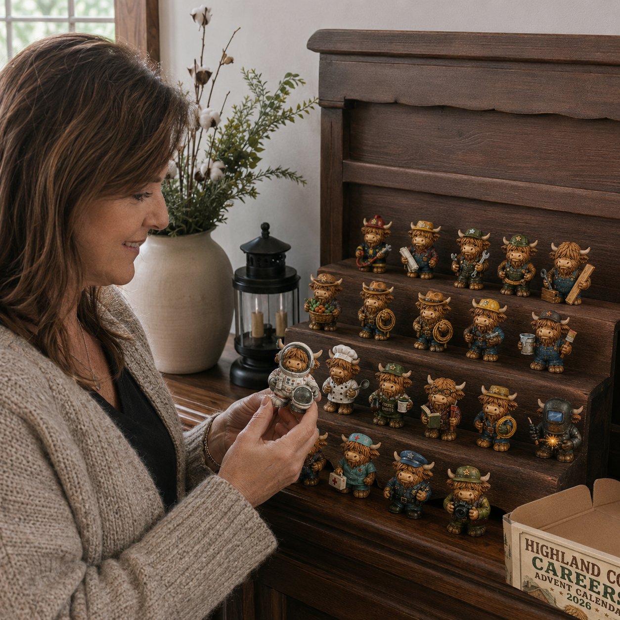 🐮 LAST DAY 49% OFF – 24 Days of Highland Cow Careers Advent Calendar | 24 Unique Collectible Highland Cows with Adorable Jobs, Tiny Accessories & Daily Christmas Surprises 🎄✨