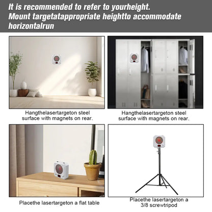 Rechargeable Laser Dry Firing Target - Portable Hunting Training Gear, 5 Difficulty Levels, Steel Plate Sound-Flash Feedback, Indoor Training Tool, Cost-Effective Gift for Male Shooters