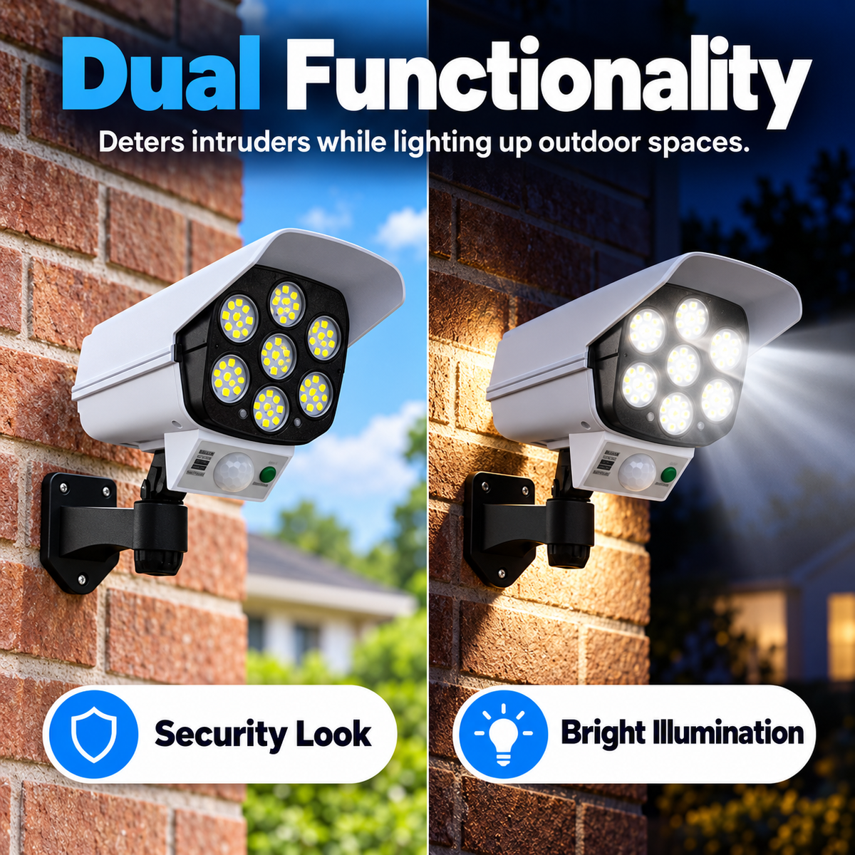 Security Camera-Shaped Motion Sensor Powerful Solar Outdoor Lamp (D35)