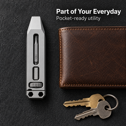 🪛Pocket Titanium Pry Bar Multi-Tool | 4-in-1 Bottle Opener & Wrench | Grade 5 Titanium | Keychain Everyday Carry