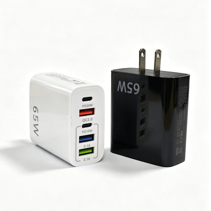 ⚡65W 5-Port Fast Charger｜PD QC Multi USB C Wall Charger
