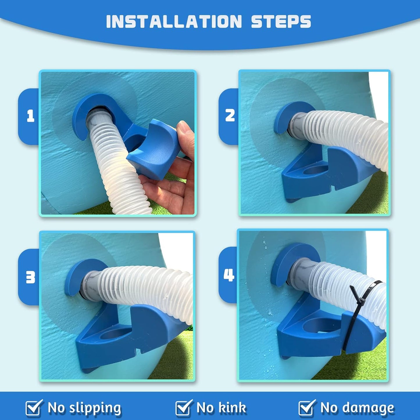 💧Upgraded Patented Pool Hose Holder for Above Ground Intex & Bestway Pipes