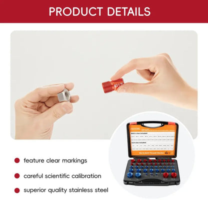 🔩 Nut & Bolt Thread Checker Gauge Set | 26PCS / 44PCS Two Options Available