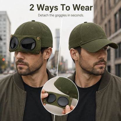 Men's Korean-Style Pilot Baseball Cap - Personalized Glasses-Ready Vintage Washed Cotton Hat for Street Fashion & Daily Outfit