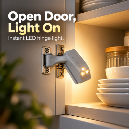Multi-Function LED Hinge Light for Cabinets & Wardrobes – Physical Sensor, Auto On/Off