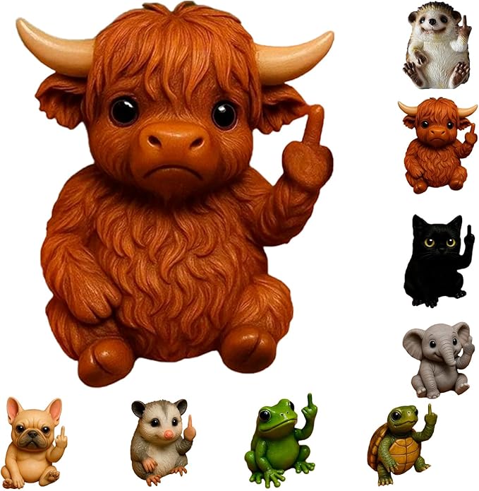 🐸🐱🖕 Funny Middle Finger Animal Statue