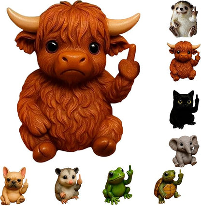 🐸🐱🖕 Funny Middle Finger Animal Statue