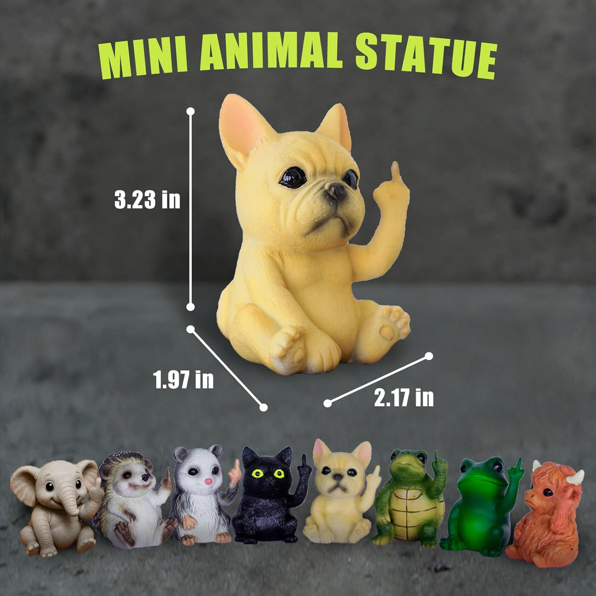 🐸🐱🖕 Funny Middle Finger Animal Statue
