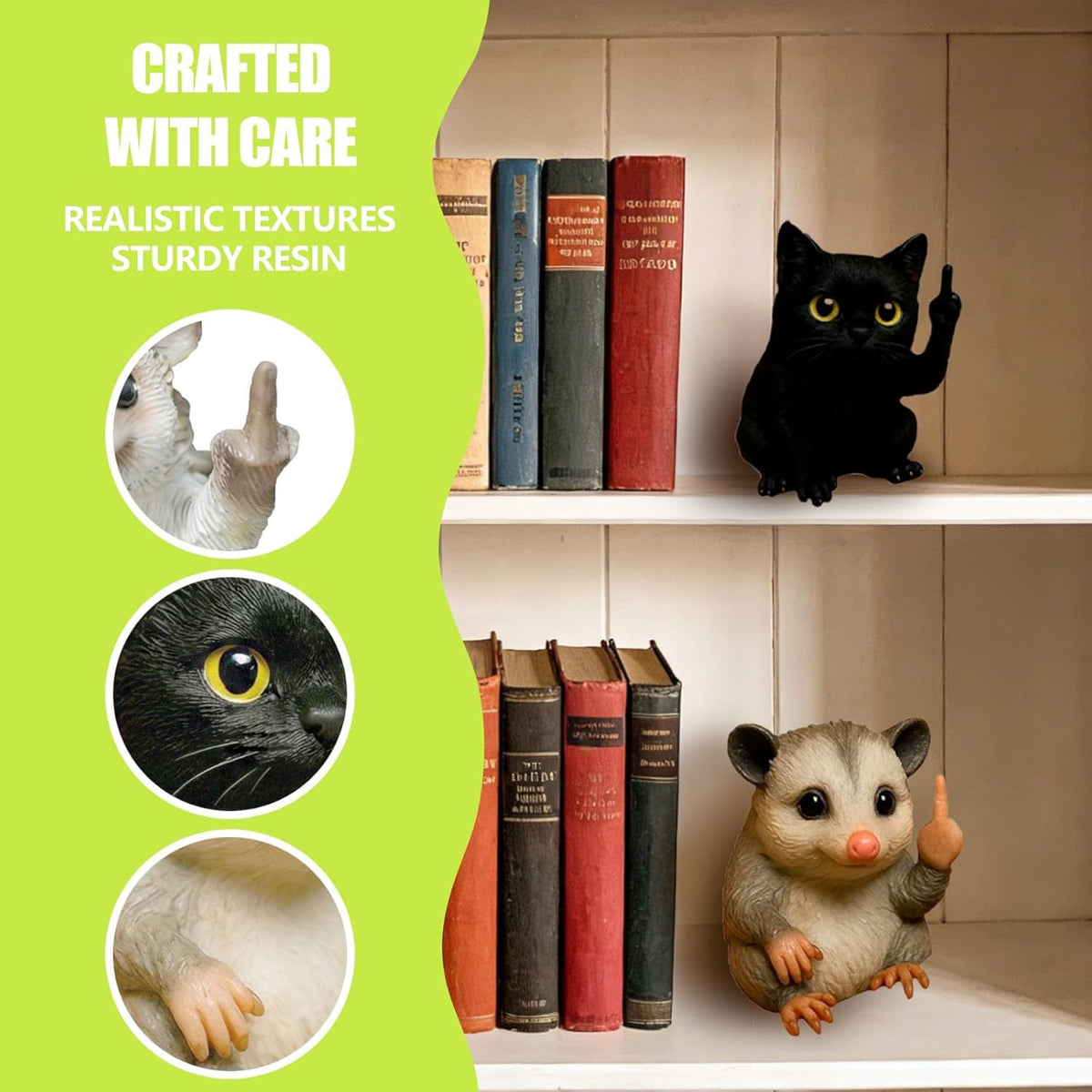 🐸🐱🖕 Funny Middle Finger Animal Statue
