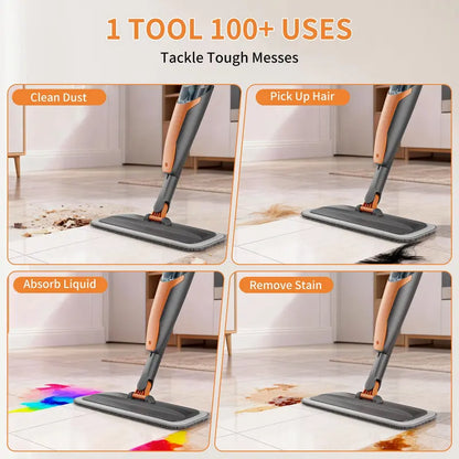 360° Swivel Fine-Mist Spray Mop (Includes 4 Washable Pads)