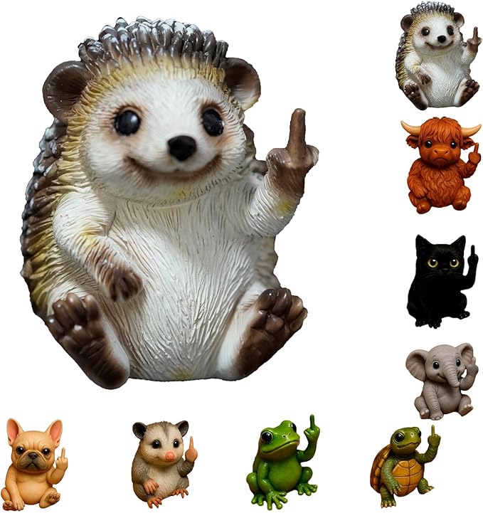 🐸🐱🖕 Funny Middle Finger Animal Statue