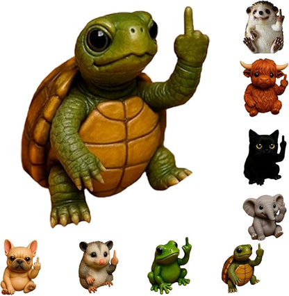 🐸🐱🖕 Funny Middle Finger Animal Statue