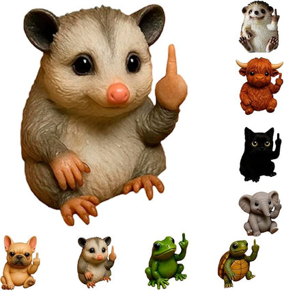 🐸🐱🖕 Funny Middle Finger Animal Statue