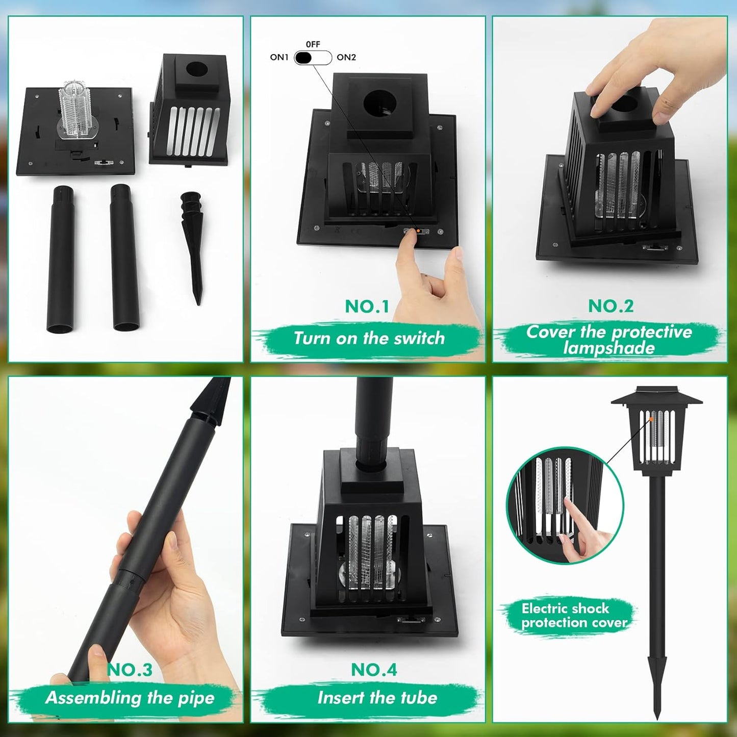 🦟2-in-1 Solar Powered Mosquito Zapper & Weatherproof Garden Pathway Light