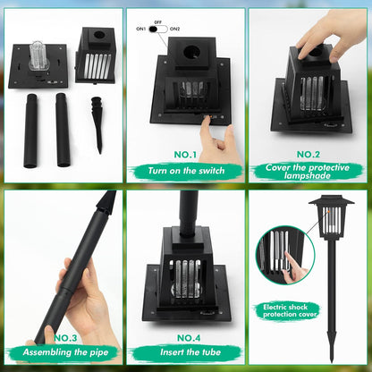 🦟2-in-1 Solar Powered Mosquito Zapper & Weatherproof Garden Pathway Light