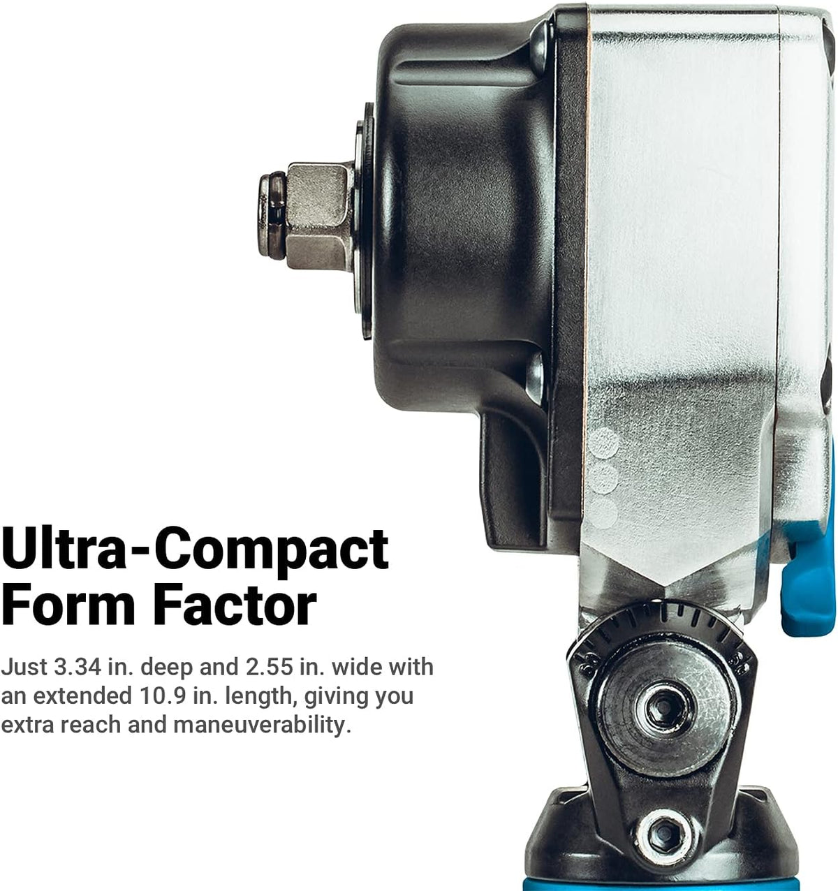 🔧Capri Tools 1/2 in. Flex-Head Air Angle Impact Wrench, 400 ft. lbs.