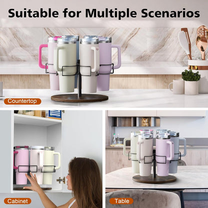 Water Bottle Organizer for Stanley 40 oz, Rotating Stanley Cup Organizer Holder, Tumbler Organizer Holder, Stanley Cup Accessories, 13.2 * 11 * 7.75in, Grey