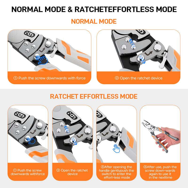 🔧 Self-Locking Ratchet Pliers – Heavy-Duty Grip & Cutter