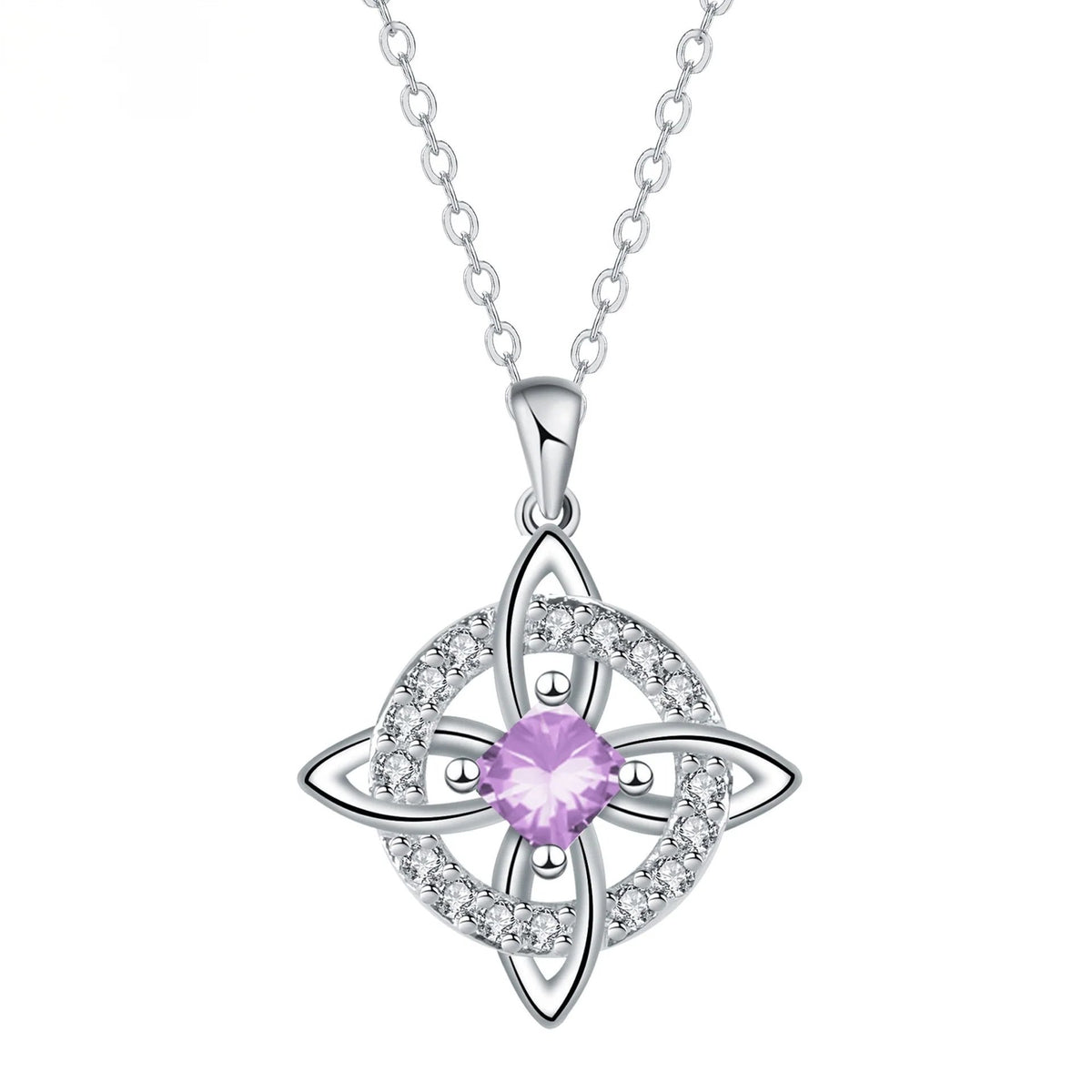 🔮 Personalized Witch’s Knot Birthstone Necklace – Sacred Protection & Luck Talisman ✨
