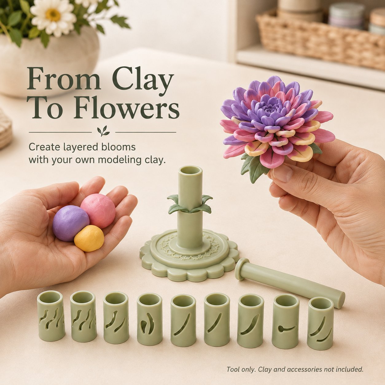 🎉Modular Clay Bloom Maker with 9 Shaping Sleeves