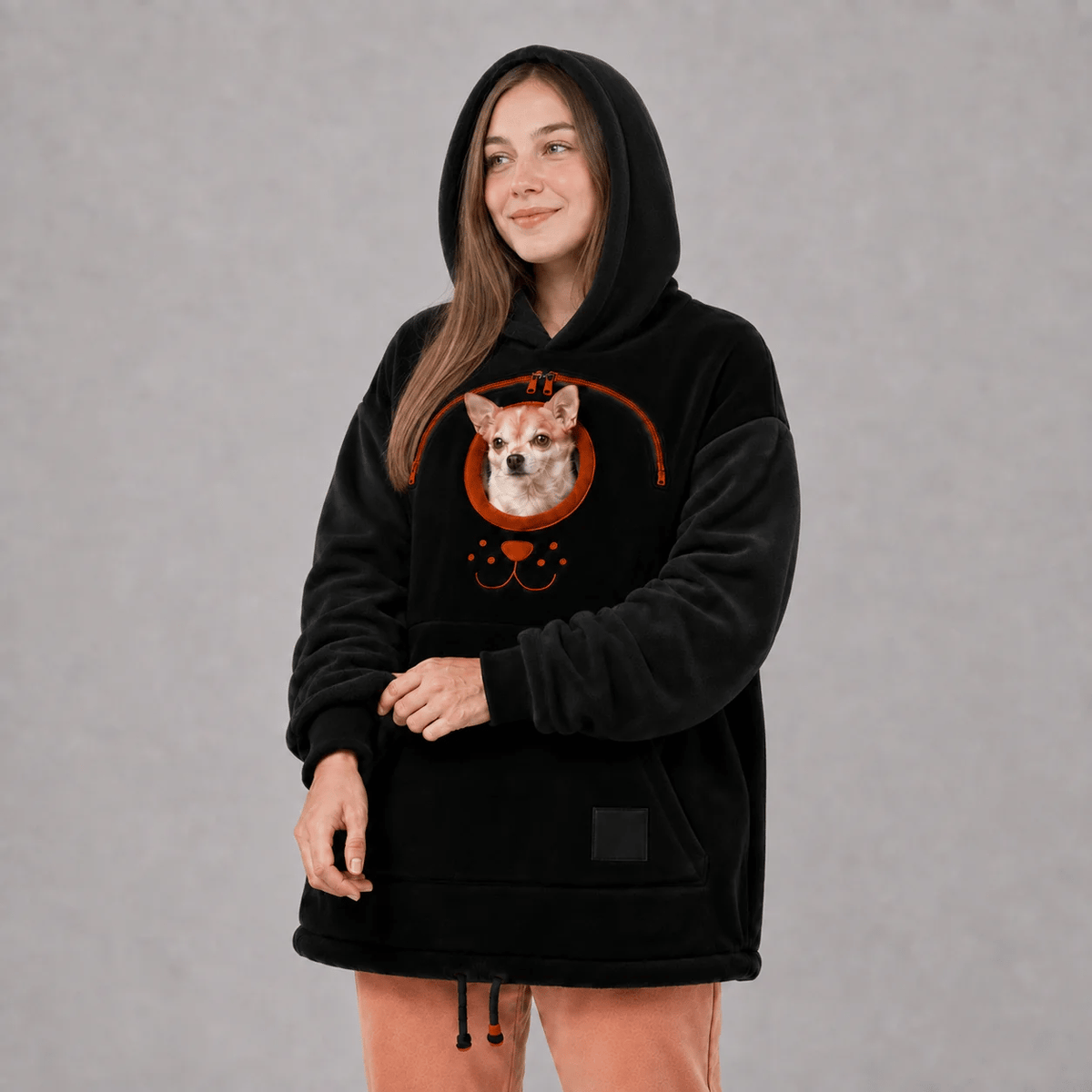 🐾 Cozy Pet Carrier Hoodie — Built-In Pouch for Cats & Small Dogs