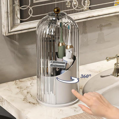 ✨360° Rotating Toothbrush Holder with Cover – Compact Bathroom Organizer