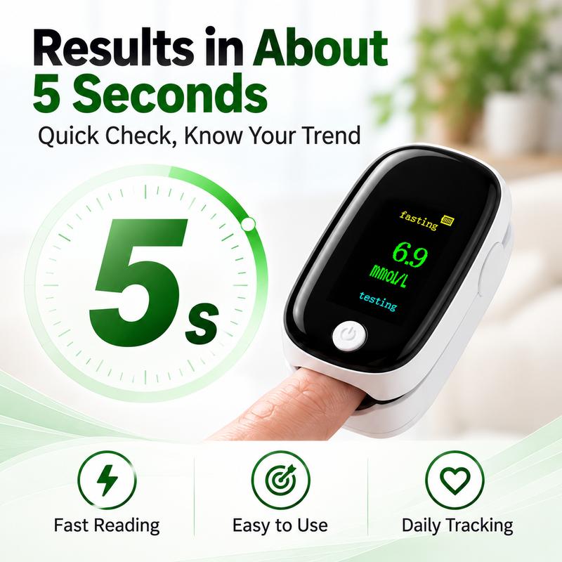 Noninvasive Blood Glucose Monitor,Displays test results within 5 seconds,Health Monitoring Devices with LED Displays—The Perfect Gift for Seniors