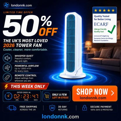❄️[Cool the Entire Room in 90 Seconds]Tower Fan—an air conditioner that can be used in both upright and horizontal positions
