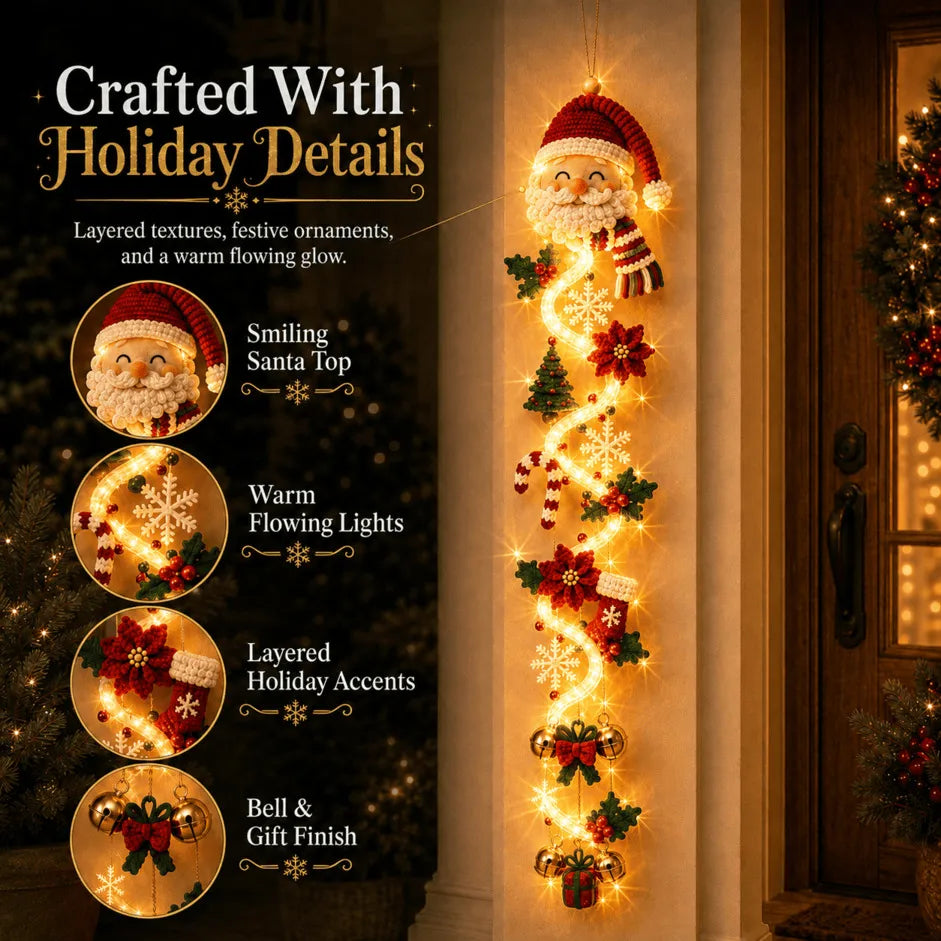 🎄Glowing Christmas Door Hanger | 6 Festive Lighted Designs with Warm Glow, Dimensional Details & Space-Saving Vertical Décor ✨