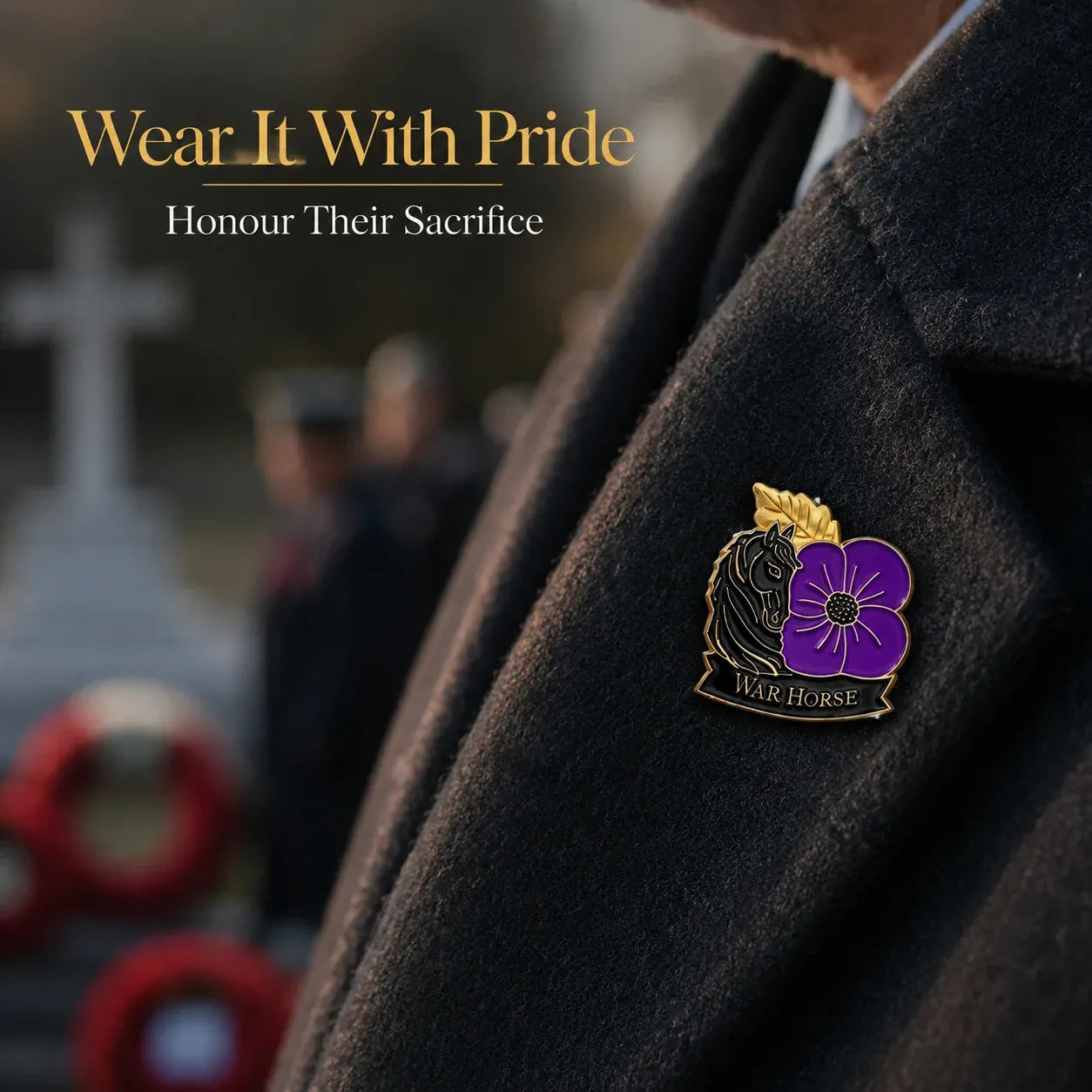 Limited Edition War Horse Purple Poppy 111th Anniversary Remembrance Brooch