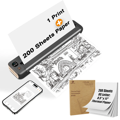 Portable Instant Print Wireless Inkless Mobile Label Printer