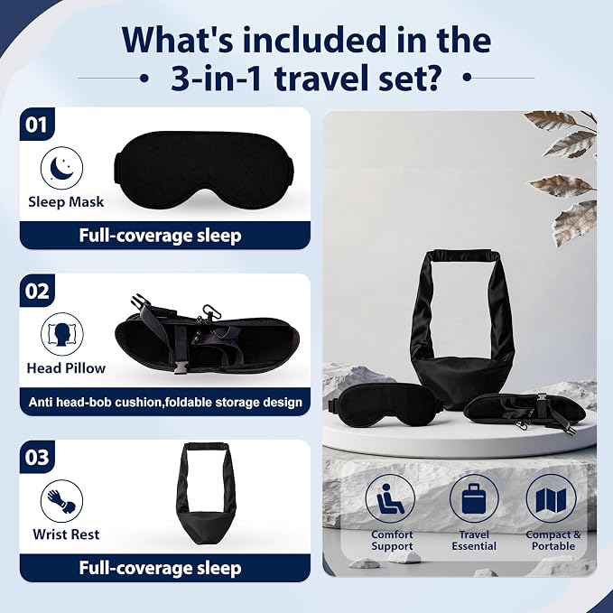 Airplane Sleep Support Set, 3 in 1 Airplane Sleep Support System