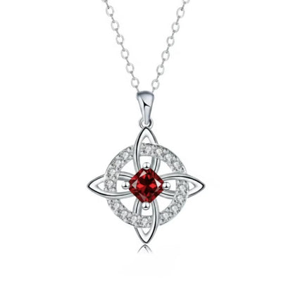 🔮 Personalized Witch’s Knot Birthstone Necklace – Sacred Protection & Luck Talisman ✨