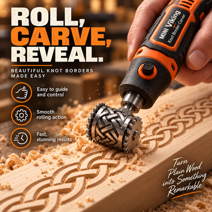 MINI Viking Knot Border Carver – Decorative Woodworking Roller Tool