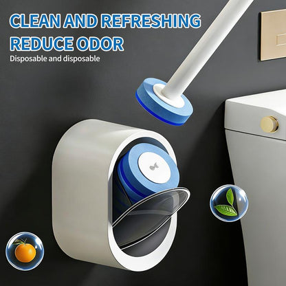 🚽 Disposable Toilet Brush Set with Wall-Mounted Storage Holder